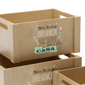Set of decorative boxes Versa Wood (3 Pieces),,,