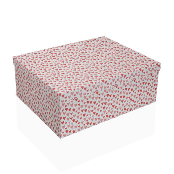 Set of decorative boxes Versa Amore Red Cardboard Hearts (15 Pieces),,,