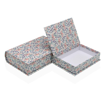 Decorative box Versa Canvas MDF Wood Flowers Book,,,