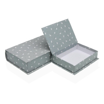 Decorative box Versa Canvas MDF Wood Flowers Book,,,