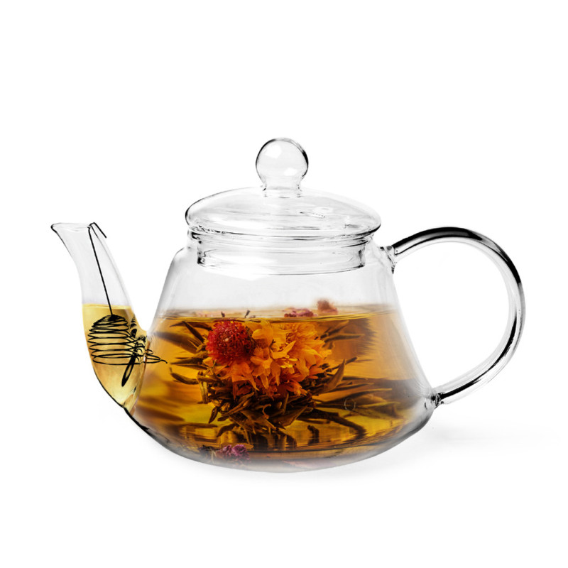 Tea pot 800 ml with steel infuser (heat resistant glass), art. 9448