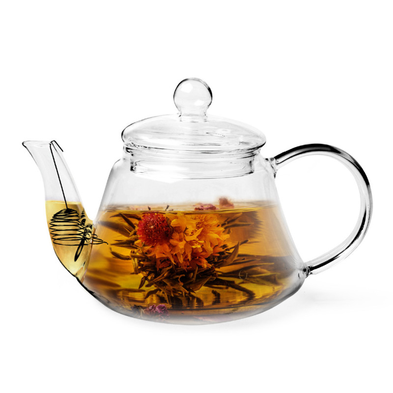 Tea pot 1000 ml with steel infuser (heat resistant glass), art. 9450
