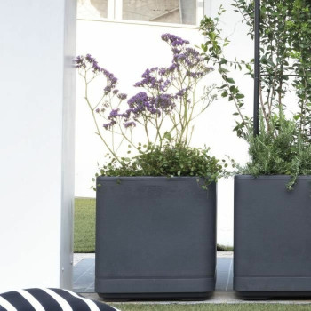 Stiklainis Deroma Antracito 38 x 38 x 39 cm Plastmasinis Kvadratai Kubas 38 cm,,,