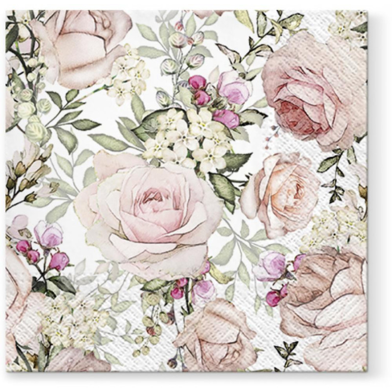 САЛФЕТКИ  33X33CM GORGEOUS ROSES, Paw Decor Collection
