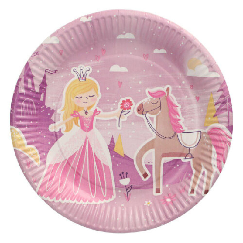 FAIRYTALE PRINCESS PAPER  DISHES  D23CM 10PC.., 0,131kg/iepak., Pap Star