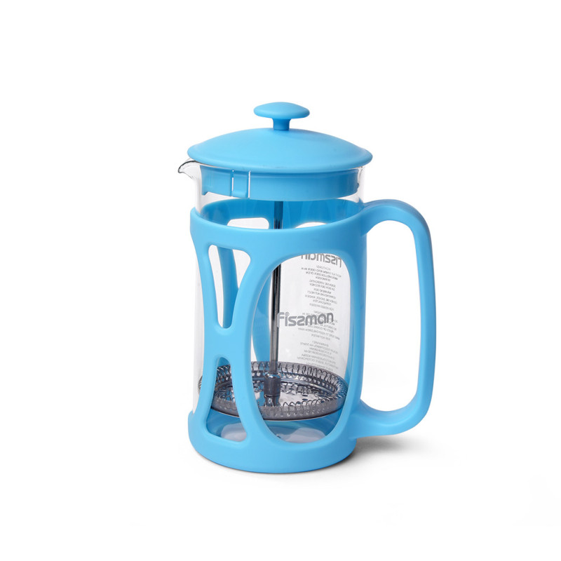 French press coffee maker OPERA 600 ml, color AZURE (borosilicate glass)