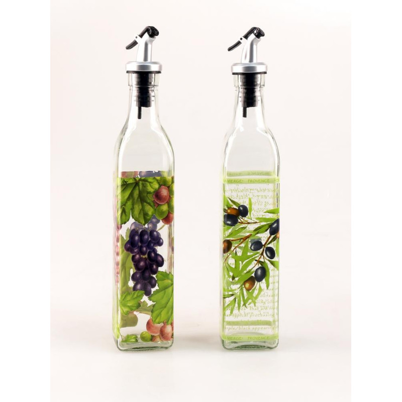 EĻĻAS/ETIĶA PUDELE 500ML, AR OLĪVU MOTĪVU, стеклянная , Anitex
