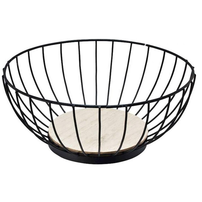 GROZS AUGĻIEM 28CM, MELNS AR GAIŠU PAMATNI, METĀLS, MPL Consulting