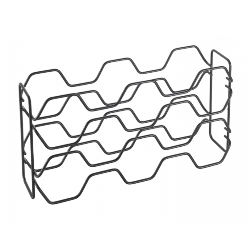 LAVA HEXAGON ВИННЫЙ PUDEĻU PLAUKTS 43x12x22CM, 10 PUDELĒM, MELNS, NER.TĒR., TOUCH THERM PĀRKL., Metaltex
