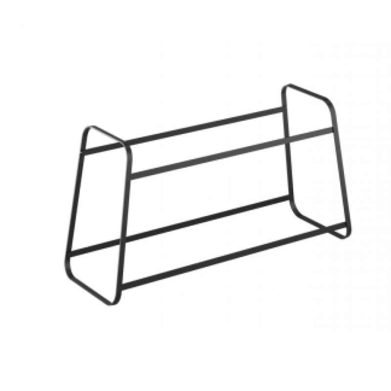 LAVA DERBY-2 KURPJU PLAUKTS 52x18x27CM, 2-STĀVU, MELNS, NER.TĒR., TOUCH THERM PĀRKL., Metaltex
