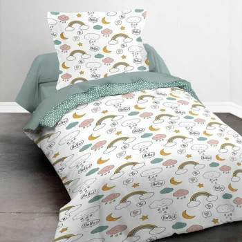 Duvet cover set TODAY White Single bed 140 x 200 cm Children's 2 Pieces,,,