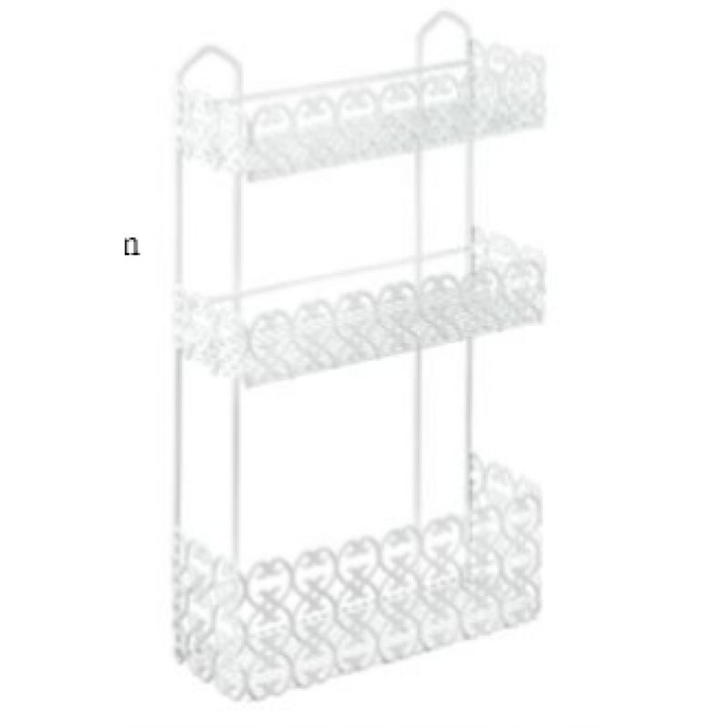 FLORENZ PLAUKTS 30X10X51CM 3-STĀVU, PLASTIKĀTA PĀRKL., Metaltex