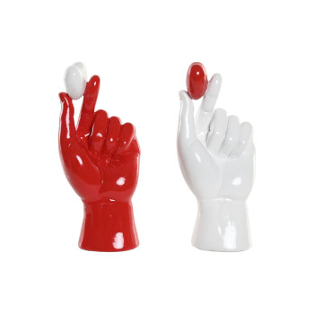 Dekoratyvinė figūrėlė Home ESPRIT Balta Raudona Ranka 12 x 8,5 x 26 cm (2 vnt.),,,