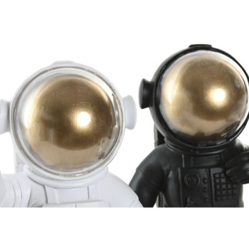 Dekoratyvinė figūrėlė Home ESPRIT Balta Juoda Auksinis Astronautas 20 x 13 x 27 cm (2 vnt.),,,