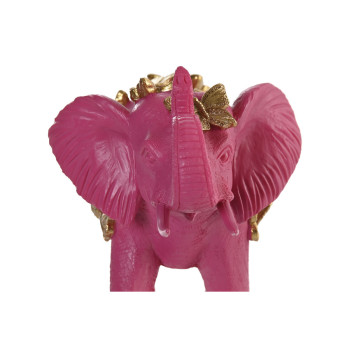 Декоративная фигура Home ESPRIT Позолоченный Фуксия Слон 26 x 13,5 x 19 cm