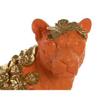 Dekoratyvinė figūrėlė Home ESPRIT Oranžinė Auksinis Leopardas 60 x 21,5 x 43 cm,,,