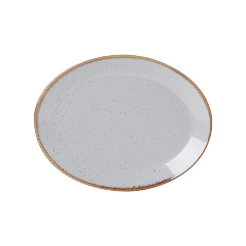 SEASONS pelēks ovāls šķīvis 36cm, Porland