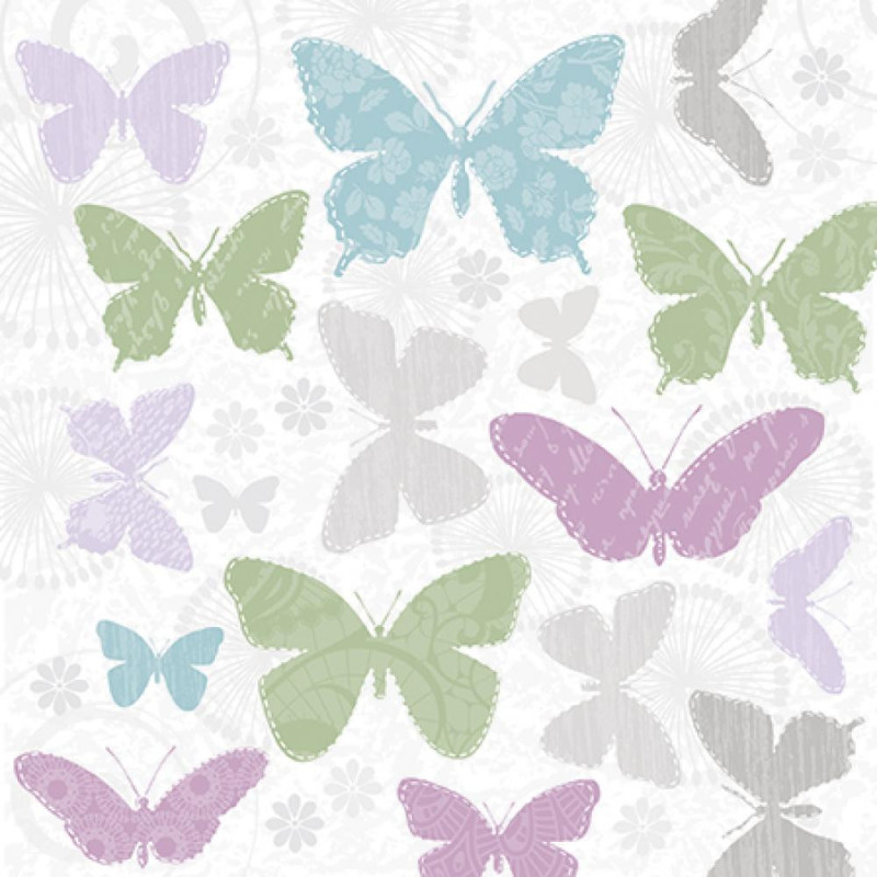 SALVETES 33X33CM SOFT BUTTERFLIES, Paw Decor Collection