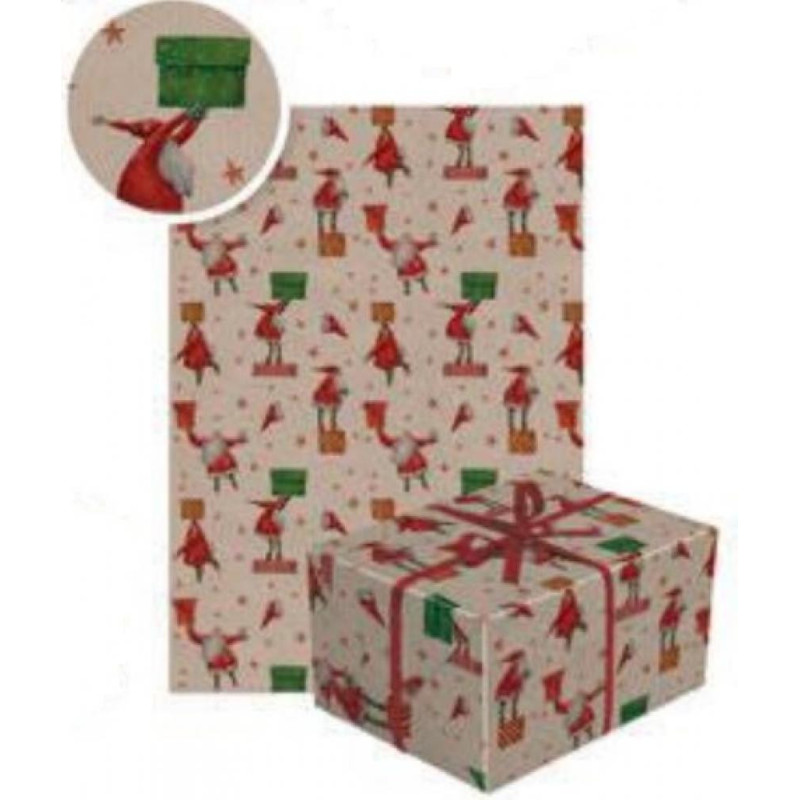 ПОДАРОЧНЫЙ  IESAIŅOJAMAIS PAPĪRS 70X200CM KRAFT 3, Paw Decor Collection