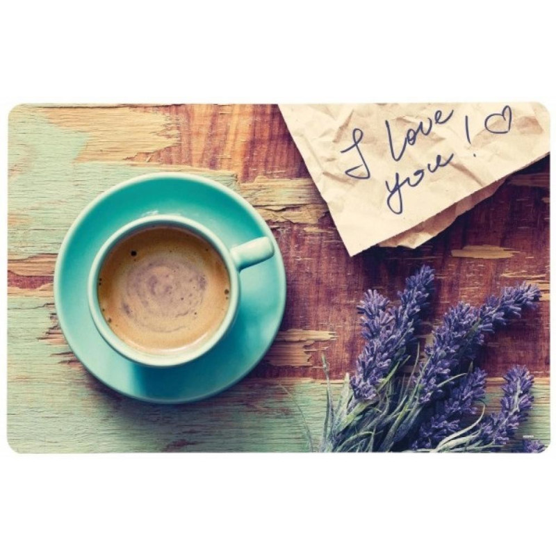 RUG  43.5x28CM, LAVANDAS/Coffee shop  Cup S Motive , PP PLASTMASA, Kesper