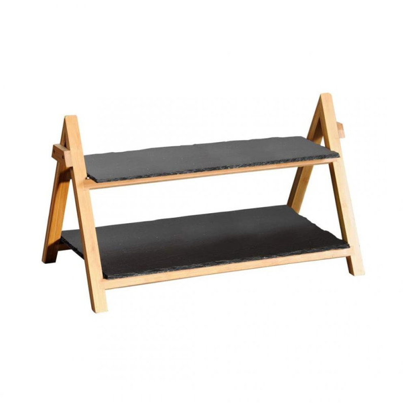 ETAŽIERIS PRODUKTU SERVĒŠANAI 43x27.5x25.5CM, ŠĪFERIS/BAMBUSS, Kesper