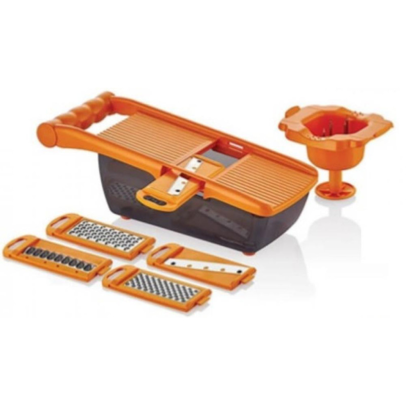 MANDOLINE GRATER  AR 5 MAINĀMIEM ASMEŅIEM, ASORT.KRĀSAS, NER.TĒR./PLASTMASA, Anitex