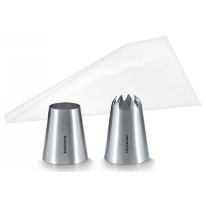 GRANDCHEF KŪKU DEKORĒŠANAS MAISIŅI 10PC.., 2 UZGAĻI, PLASTMASA/NER.TĒR., Tescoma