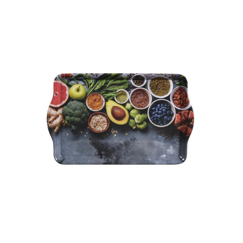 ПОДНОС  39x24x3.5CM, DĀRZEŅU МОТИВ , MELAMĪNS, Kesper