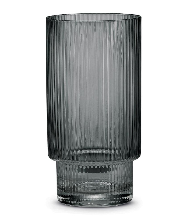 MODERN CLASSIC SULTYS / VANDENS STIKLINĖS 460 ml, KOMPL. 2GAB., PILKOS SPALVOS, POZZI MILANO