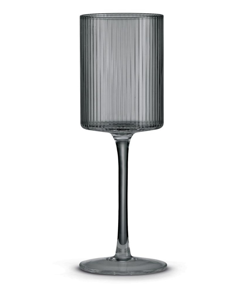 MODERN CLASSIC ВИННЫЕ БОКАЛЫ 310 ml, комплект 2 шт., на ножках, серые, из стекла, POZZI MILANO