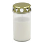 Grave Candle with Lid ~40h, White, NEWILL