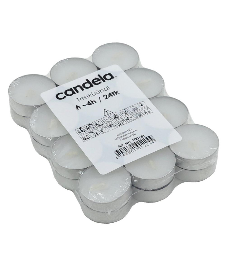 Tea Lights 24 pcs, ~4h, White, NEWILL