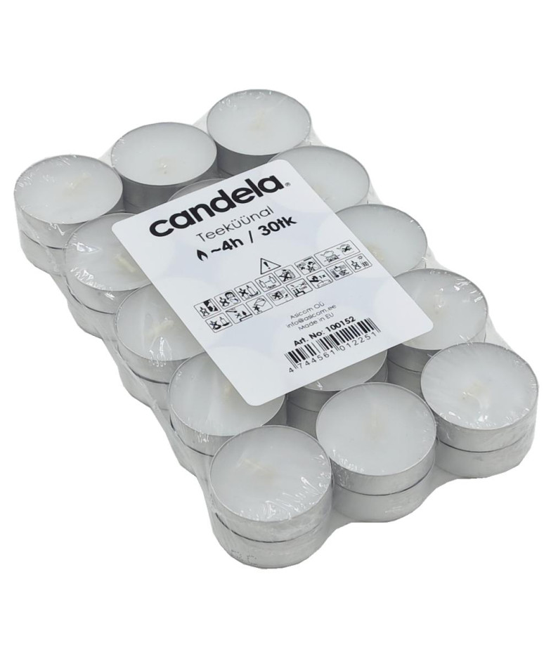 Tealight Candles 24GAB., ~4h, White, NEWILL