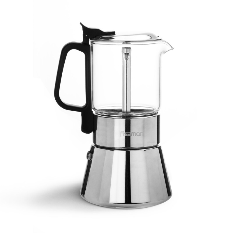 ESPRESSO kafijas kanna 6 porc./360ml (nerūs. tērauds+stikls)