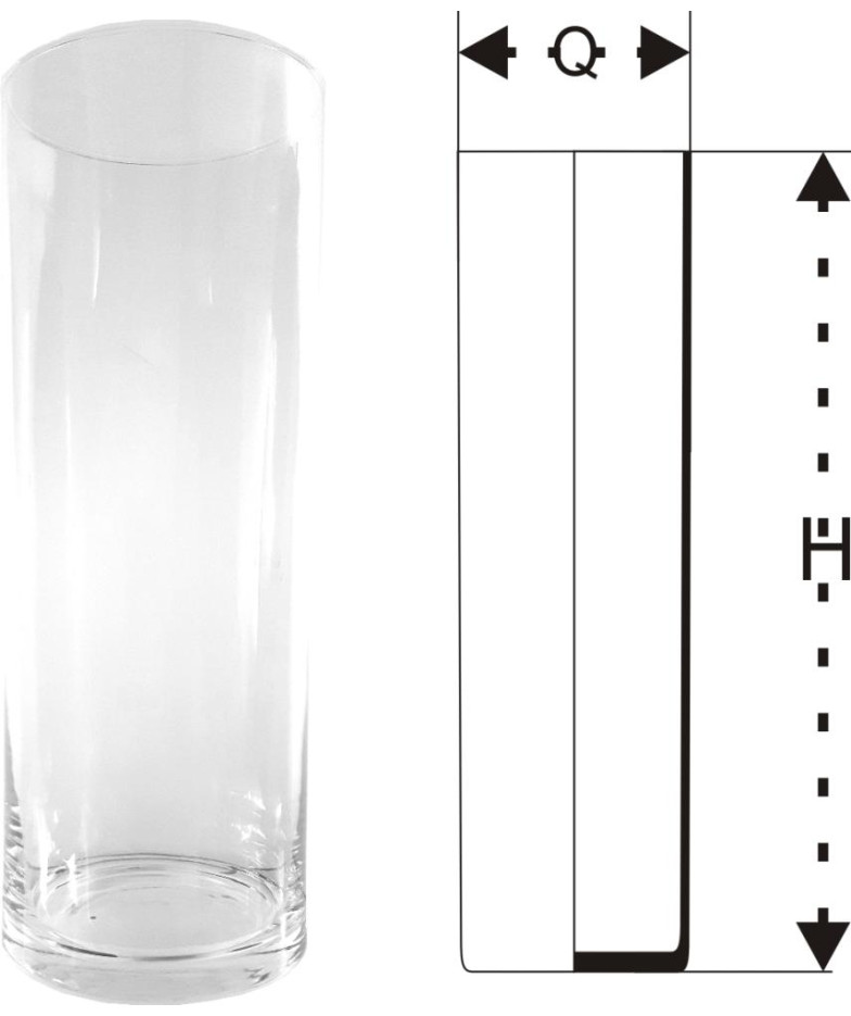 Glass Cylinder H35CM, D14CM, Partner