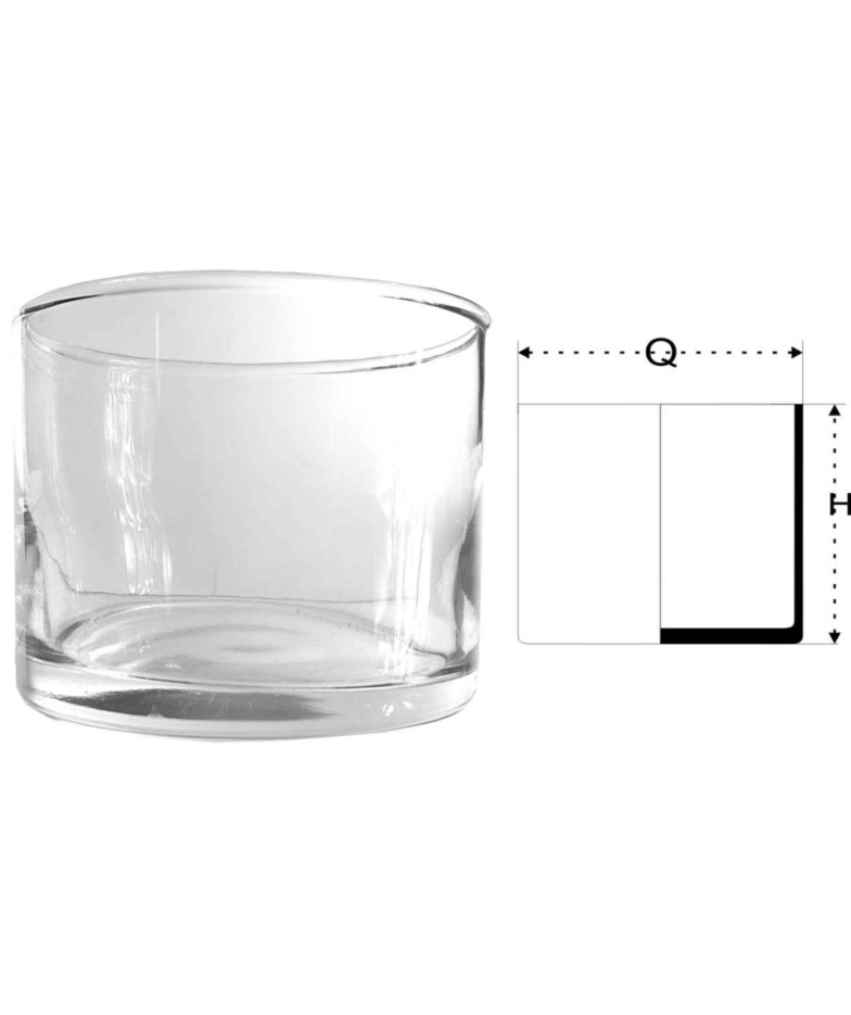 Cylinder H10CM, D12.5 cm, Glass, Partner