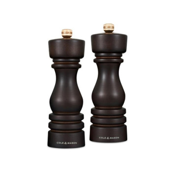 LONDON PIPARU/SĀLS MALĒJU KOMPL.2GAB.,18CM, TUMŠĀS ŠOKOLĀDES KOKA KR., Cole and Mason
