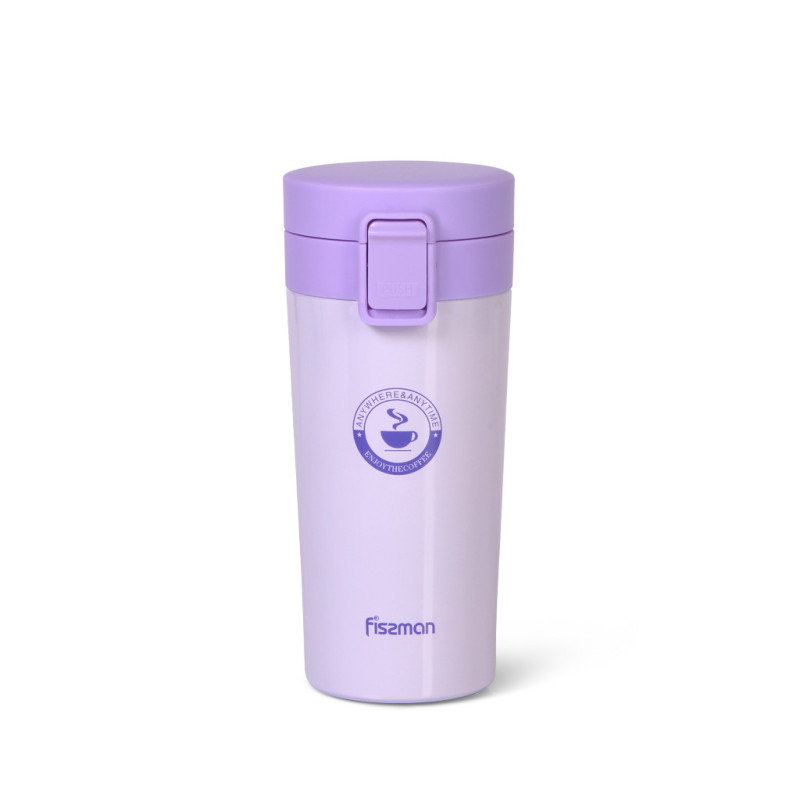 Double wall vacuum travel mug 320 ml, color LILAC (stainless steel)