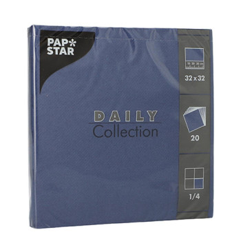 DAILY COLLECTION NAPKINS  20PC.., 32x32CM, TUMŠI BLUE S 0.0762kg/iepak., Pap Star