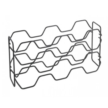 LAVA HEXAGON WINE PUDEĻU PLAUKTS 43x12x22CM, 10 PUDELĒM, MELNS, NER.TĒR., TOUCH THERM PĀRKL., Metaltex