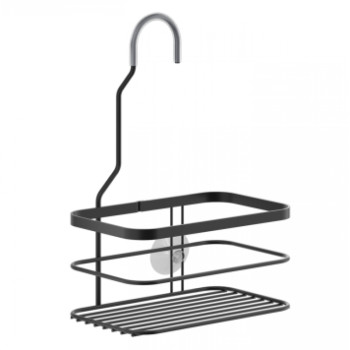 LAVA ORIGIN UZ JAUCĒJKRĀNA UZKARINĀMS PLAUKTS 20x12x28CM, 1-STĀVU, MELNS, NER.TĒR., TOUCH THERM PĀRKL., Metaltex