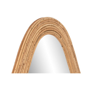 Sienas spogulis Home ESPRIT Dabisks Stikls Rotangpalma Urbāns 71 x 2,5 x 120,5 cm