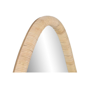 Настенное зеркало Home ESPRIT Натуральный Стеклянный ротанг Scandi 53 x 4 x 125 cm