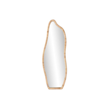Sienas spogulis Home ESPRIT Dabisks Stikls Rotangpalma Scandi 52,5 x 4 x 150 cm