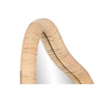 Sienas spogulis Home ESPRIT Dabisks Stikls Rotangpalma Scandi 52,5 x 4 x 150 cm