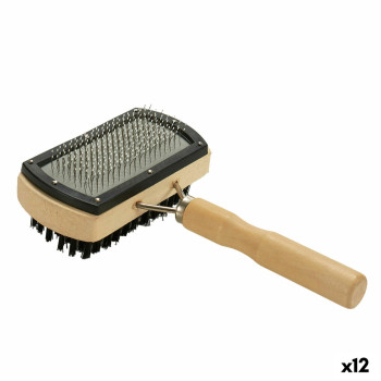 Щетка для Cобак Коричневый Серый 10 x 17 x 5 cm Двойное (12 штук),,,,