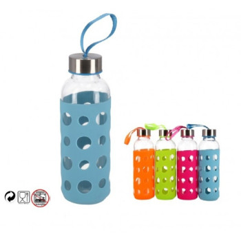 Butelis из стекла. 400ml su silikon. dėk krāsainās