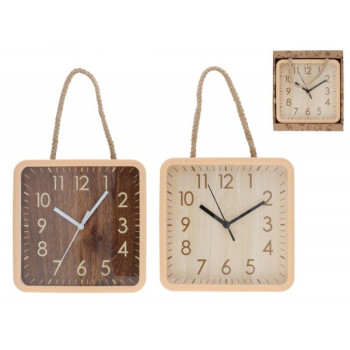 Laikrodis plast. sieninis 18*18cm WOOD