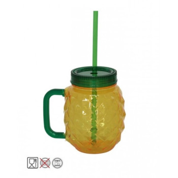 Krūze plast. 500ml s/d ir šiaudeliu