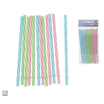 Šiaudeliai plast. 19*0.7cm 12vnt 77831